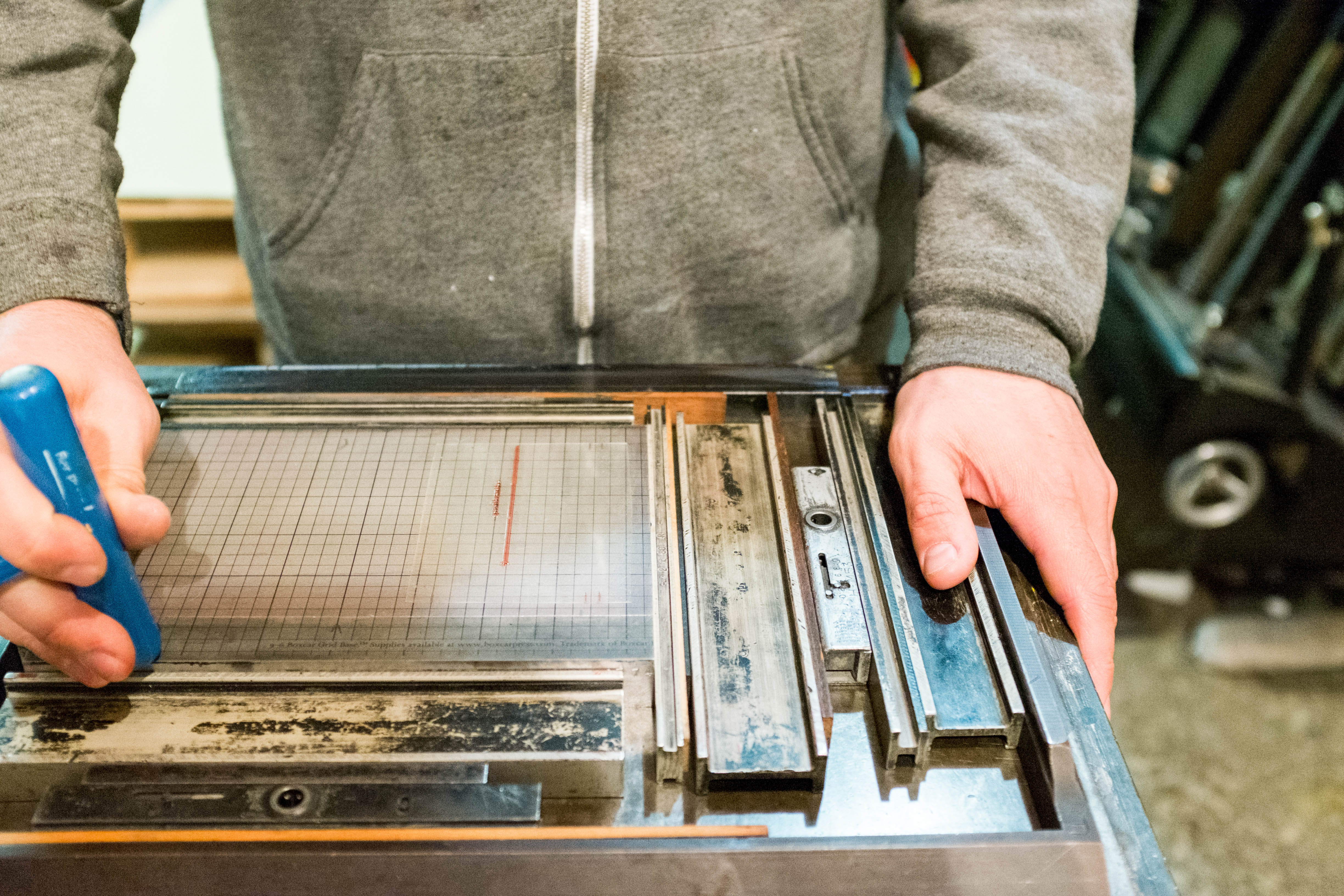 A letterpress lockup. A letterpress lockup.